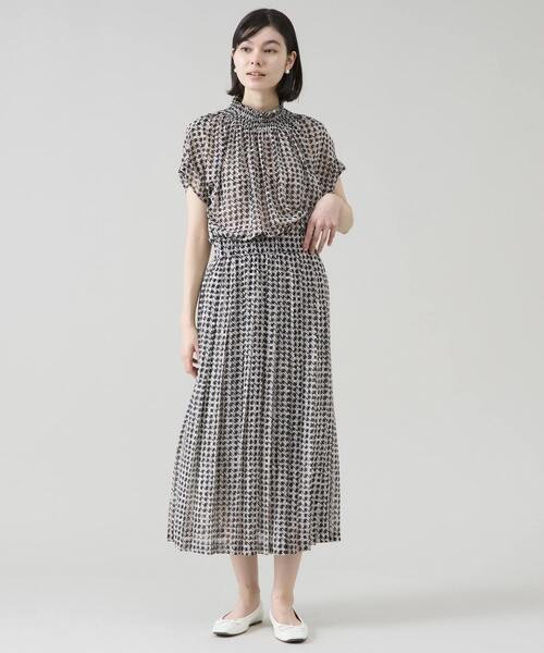数量は多い  セール】サマークラシック千鳥プリントプリーツスカート スカート