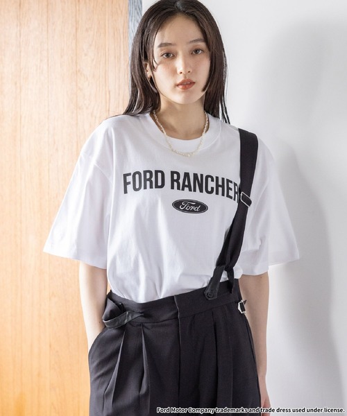 GOOD ROCK SPEED（グッドロックスピード）の「GOOD ROCK SPEED/FORDロゴプリントTシャツ（Tシャツ/カットソー・レディース・グレー系その他/ブルー/その他4/オフホワイト/ダークグレー/ホワイト・FREE）」の3枚目の写真