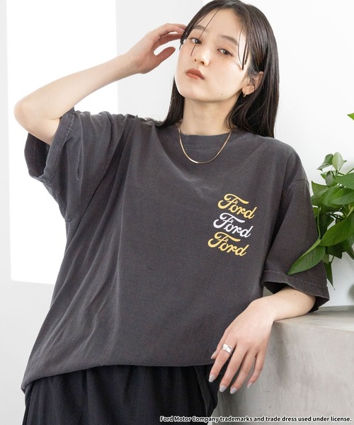 【GOOD ROCK SPEED】FORDロゴプリントT ブラック×ブルー GOOD ROCK SPEED tシャツ 「GOOD SPEED」フォード / 車 FORD