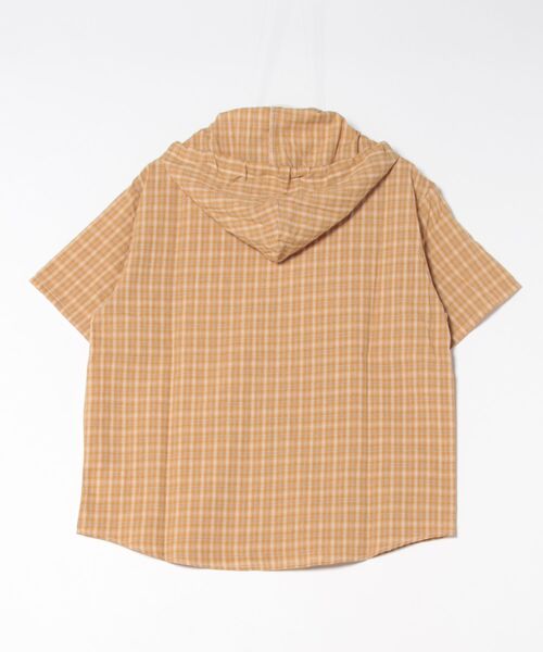 SPINNS（スピンズ）の「半袖チェックシャツパーカー（シャツ/ブラウス・レディース・ブラック/ベージュ/ネイビー・ONESIZE）」の10枚目の写真