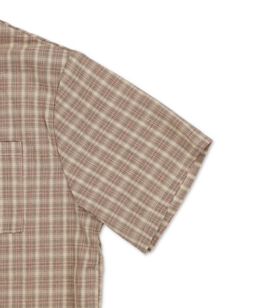 SPINNS（スピンズ）の「半袖チェックシャツパーカー（シャツ/ブラウス・レディース・ブラック/ベージュ/ネイビー・ONESIZE）」の9枚目の写真