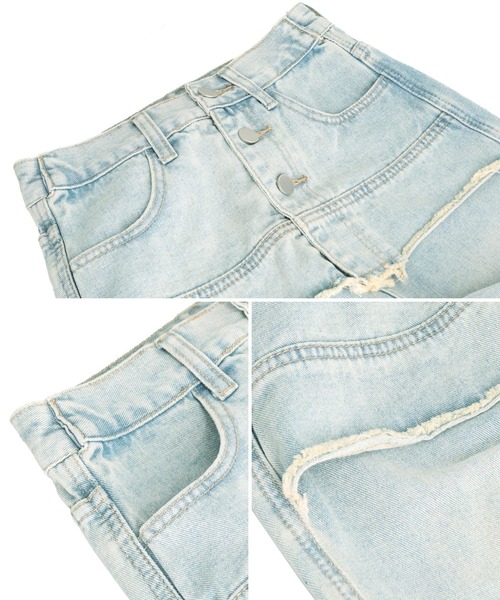 ANAP（アナップ）の「レイヤード風 デニム ワイド パンツ（デニムパンツ・レディース・ライトブルー・SMALL/MEDIUM）」の17枚目の写真