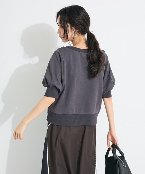 CRAFT STANDARD BOUTIQUE（クラフトスタンダードブティック）の「TC裏毛ボリュームハーフスリーブプルオーバー（スウェット・レディース・アイボリー/ブラック/ベージュ・FREE）」の12枚目の写真