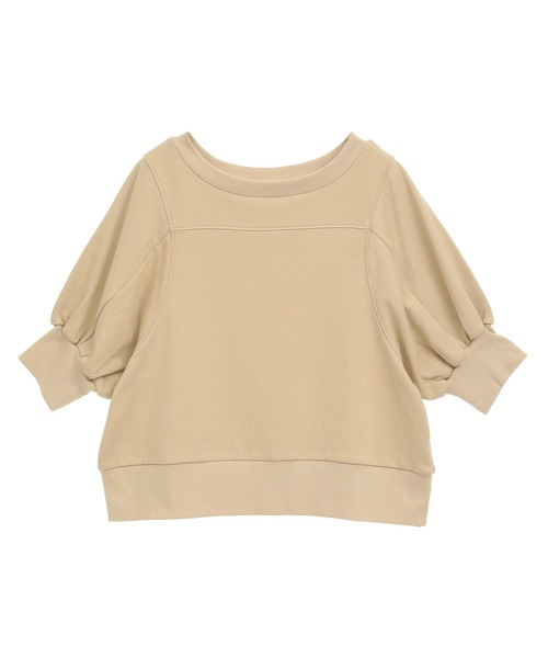 CRAFT STANDARD BOUTIQUE（クラフトスタンダードブティック）の「TC裏毛ボリュームハーフスリーブプルオーバー（スウェット・レディース・アイボリー/ブラック/ベージュ・FREE）」の16枚目の写真