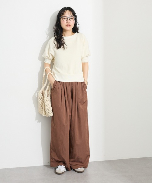 CRAFT STANDARD BOUTIQUE（クラフトスタンダードブティック）の「TC裏毛ボリュームハーフスリーブプルオーバー（スウェット・レディース・アイボリー/ブラック/ベージュ・FREE）」の7枚目の写真