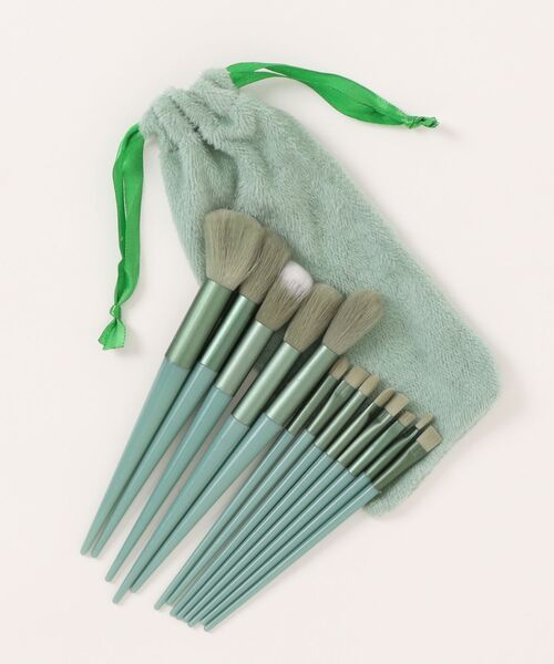 Mayree（メイリー）の「【resonance】ニュアンスカラー メイク ブラシセット【13本セット】(巾着ケース付き)（メイクブラシ・レディース・グリーン系1/ブラウン系1/イエロー系1/パープル系1/ブルー系1・FREE）」の18枚目の写真