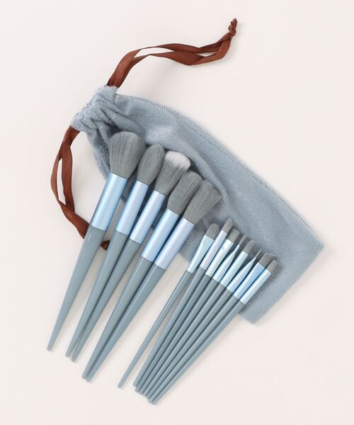 Mayree（メイリー）の「【resonance】ニュアンスカラー メイク ブラシセット【13本セット】(巾着ケース付き)（メイクブラシ・レディース・グリーン系1/ブラウン系1/イエロー系1/パープル系1/ブルー系1・FREE）」の15枚目の写真