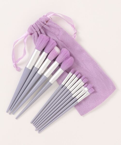 Mayree（メイリー）の「【resonance】ニュアンスカラー メイク ブラシセット【13本セット】(巾着ケース付き)（メイクブラシ・レディース・グリーン系1/ブラウン系1/イエロー系1/パープル系1/ブルー系1・FREE）」の12枚目の写真