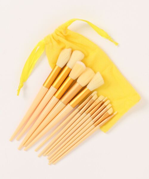 Mayree（メイリー）の「【resonance】ニュアンスカラー メイク ブラシセット【13本セット】(巾着ケース付き)（メイクブラシ・レディース・グリーン系1/ブラウン系1/イエロー系1/パープル系1/ブルー系1・FREE）」の9枚目の写真