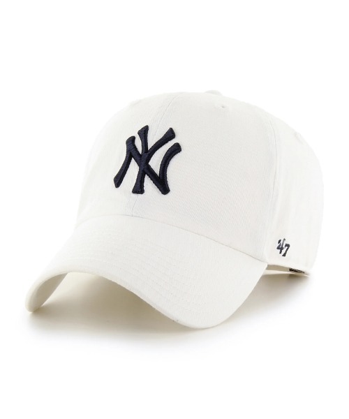 '47（フォーティーセブン）の「【'47】Yankees '47 CLEAN UP ('47 クリーンナップ ニューヨーク・ヤンキース) / 26カラー（キャップ・メンズ・グレー/ブルー系その他3/ブルー系その他4/ホワイト×ブラック/チャコール/ネイビー×ホワイト/ブラック×ホワイト/ブラウン/ベージュ系その他/ベージュ系その他2/ピンク/ブルー系その他2/ブルー系その他5/ブルー系その他6/ナチュラル/ブルー系その他7/ダークグリーン/パープル系その他/パープル系その他2/レッド系その他/モスグリーン/ブルー系その他/グリーン系その他/パープル/グリーン系その他2/ブラック×ブラック・F）」の2枚目の写真