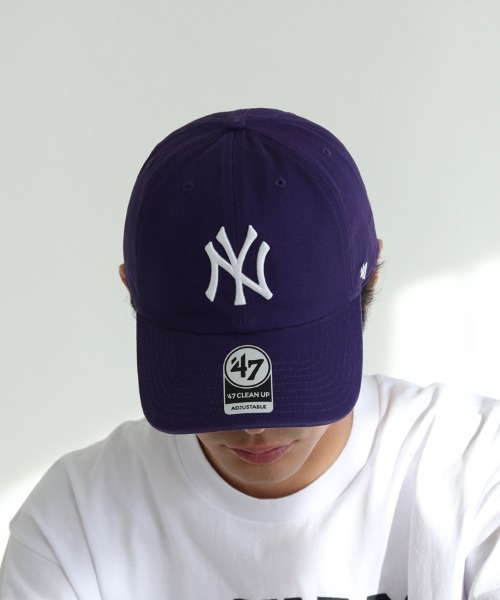 '47（フォーティーセブン）の「【'47】Yankees '47 CLEAN UP ('47 クリーンナップ ニューヨーク・ヤンキース) / 26カラー（キャップ・メンズ・グレー/ブルー系その他3/ブルー系その他4/ホワイト×ブラック/チャコール/ネイビー×ホワイト/ブラック×ホワイト/ブラウン/ベージュ系その他/ベージュ系その他2/ピンク/ブルー系その他2/ブルー系その他5/ブルー系その他6/ナチュラル/ブルー系その他7/ダークグリーン/パープル系その他/パープル系その他2/レッド系その他/モスグリーン/ブルー系その他/グリーン系その他/パープル/グリーン系その他2/ブラック×ブラック・F）」の22枚目の写真