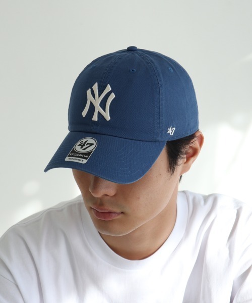 '47（フォーティーセブン）の「【'47】Yankees '47 CLEAN UP ('47 クリーンナップ ニューヨーク・ヤンキース) / 26カラー（キャップ・メンズ・グレー/ブルー系その他3/ブルー系その他4/ホワイト×ブラック/チャコール/ネイビー×ホワイト/ブラック×ホワイト/ブラウン/ベージュ系その他/ベージュ系その他2/ピンク/ブルー系その他2/ブルー系その他5/ブルー系その他6/ナチュラル/ブルー系その他7/ダークグリーン/パープル系その他/パープル系その他2/レッド系その他/モスグリーン/ブルー系その他/グリーン系その他/パープル/グリーン系その他2/ブラック×ブラック・F）」の20枚目の写真