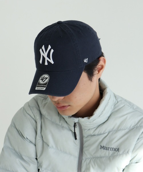 '47（フォーティーセブン）の「【'47】Yankees '47 CLEAN UP ('47 クリーンナップ ニューヨーク・ヤンキース) / 26カラー（キャップ・メンズ・グレー/ブルー系その他3/ブルー系その他4/ホワイト×ブラック/チャコール/ネイビー×ホワイト/ブラック×ホワイト/ブラウン/ベージュ系その他/ベージュ系その他2/ピンク/ブルー系その他2/ブルー系その他5/ブルー系その他6/ナチュラル/ブルー系その他7/ダークグリーン/パープル系その他/パープル系その他2/レッド系その他/モスグリーン/ブルー系その他/グリーン系その他/パープル/グリーン系その他2/ブラック×ブラック・F）」の21枚目の写真
