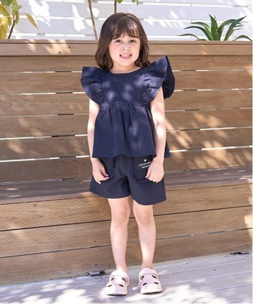 Lycee mine（リセマイン）の「【セットアップ可能】フリルペプラムブラウス（シャツ/ブラウス・キッズ・ライトブルー/ネイビー/レモンイエロー/ミント・120cm/100cm/130cm/150cm/140cm/110cm）」の13枚目の写真