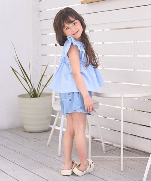 Lycee mine（リセマイン）の「【セットアップ可能】フリルペプラムブラウス（シャツ/ブラウス・キッズ・ライトブルー/ネイビー/レモンイエロー/ミント・120cm/100cm/130cm/150cm/140cm/110cm）」の18枚目の写真