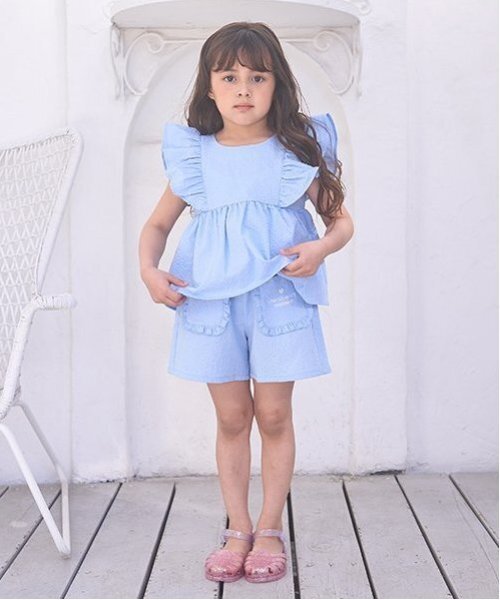 Lycee mine（リセマイン）の「【セットアップ可能】フリルペプラムブラウス（シャツ/ブラウス・キッズ・ライトブルー/ネイビー/レモンイエロー/ミント・120cm/100cm/130cm/150cm/140cm/110cm）」の20枚目の写真