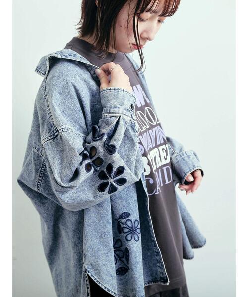 SM2（エスエムツー）の「くり抜き刺繍オーバーシャツ（シャツ/ブラウス・レディース・ブルー/ピンク/ネイビー/オフホワイト・F）」の3枚目の写真