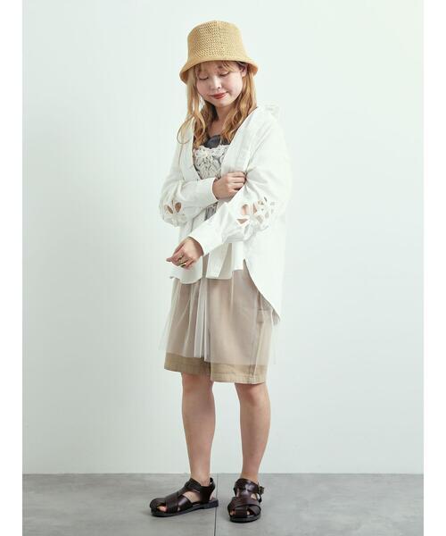 SM2（エスエムツー）の「くり抜き刺繍オーバーシャツ（シャツ/ブラウス・レディース・ブルー/ピンク/ネイビー/オフホワイト・F）」の11枚目の写真