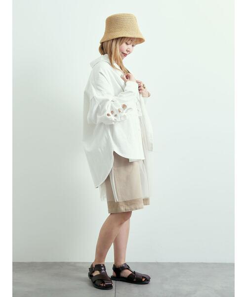 SM2（エスエムツー）の「くり抜き刺繍オーバーシャツ（シャツ/ブラウス・レディース・ブルー/ピンク/ネイビー/オフホワイト・F）」の12枚目の写真