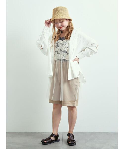 SM2（エスエムツー）の「くり抜き刺繍オーバーシャツ（シャツ/ブラウス・レディース・ブルー/ピンク/ネイビー/オフホワイト・F）」の13枚目の写真