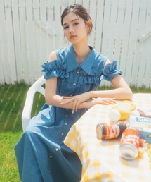 REDYAZEL | ノースリーブフリルシャツワンピース(ワンピース)