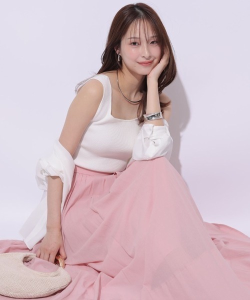 Mystrada(マイストラーダ)の「ボイルスカート(スカート・レディース・ホワイト/ピンク/グリーン・38/36/34)」の1枚目の写真