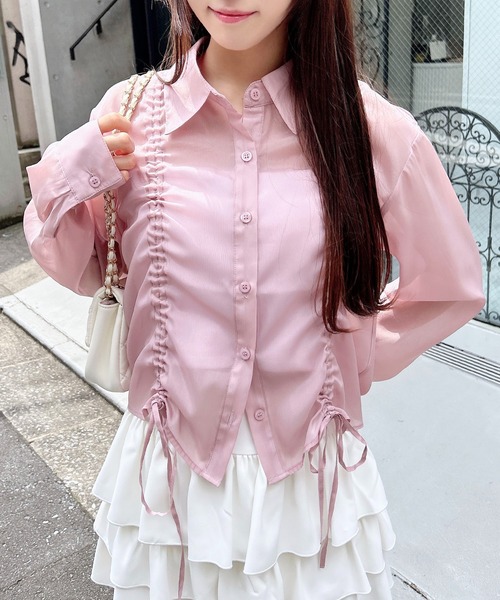 INGNI（イング）の「フロントドロストシアークロップドシャツ（シャツ