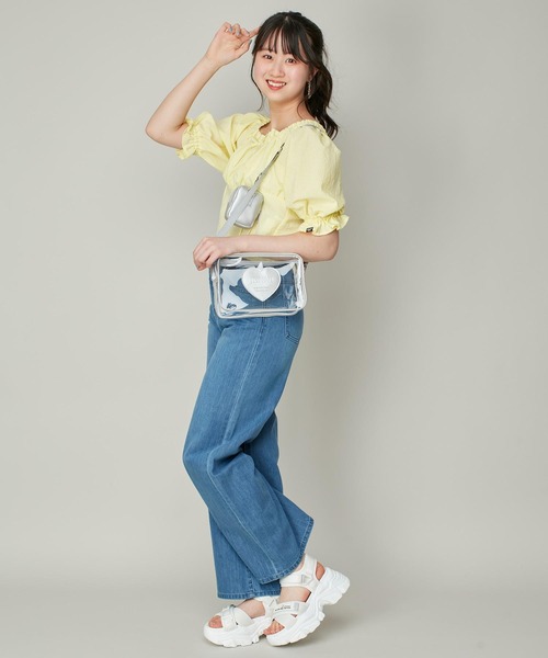 JENNI love(ジェニィラブ)の「スクエアネックパフスリーブブラウス(シャツ/ブラウス・キッズ・ブラック/オフホワイト/イエロー・130cm/140cm/150cm/160cm)」の10枚目の写真