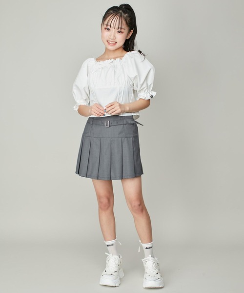 JENNI love(ジェニィラブ)の「スクエアネックパフスリーブブラウス(シャツ/ブラウス・キッズ・ブラック/オフホワイト/イエロー・130cm/140cm/150cm/160cm)」の8枚目の写真