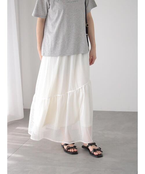 Te chichi TERRASSE（テチチテラス）の「メッシュアシメティアードスカート《2025summer catalog item》（スカート・レディース・ブラック/オフホワイト/ブラウン・F）」の6枚目の写真