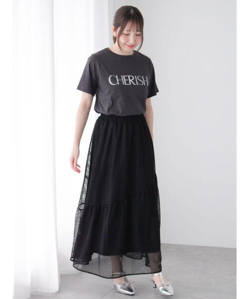 Te chichi TERRASSE（テチチテラス）の「メッシュアシメティアードスカート《2025summer catalog item》（スカート・レディース・ブラック/オフホワイト/ブラウン・F）」の8枚目の写真