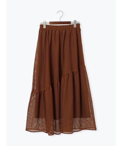Te chichi TERRASSE（テチチテラス）の「メッシュアシメティアードスカート《2025summer catalog item》（スカート・レディース・ブラック/オフホワイト/ブラウン・F）」の13枚目の写真