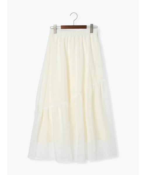 Te chichi TERRASSE（テチチテラス）の「メッシュアシメティアードスカート《2025summer catalog item》（スカート・レディース・ブラック/オフホワイト/ブラウン・F）」の14枚目の写真