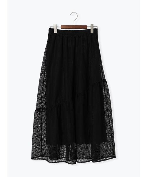 Te chichi TERRASSE（テチチテラス）の「メッシュアシメティアードスカート《2025summer catalog item》（スカート・レディース・ブラック/オフホワイト/ブラウン・F）」の15枚目の写真