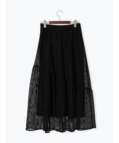 Te chichi TERRASSE（テチチテラス）の「メッシュアシメティアードスカート《2025summer catalog item》（スカート・レディース・ブラック/オフホワイト/ブラウン・F）」の16枚目の写真