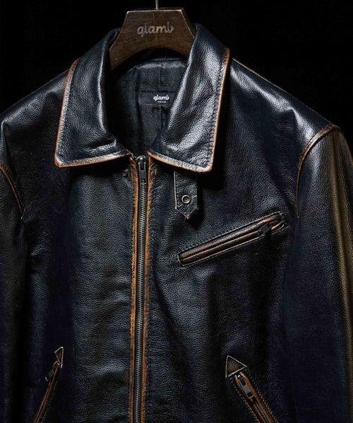 glamb（グラム）の「Hidden Valley Leather Jacket / ヒドゥンバレーレザージャケット（ライダースジャケット・メンズ・ブラック/ブラウン・S/M/L）」の3枚目の写真