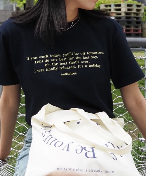 ＆soiree（アンドソワレ）の「【＆soiree】フロント刺_Tシャツ(CP)（Tシャツ/カットソー・レディース・ネイビー/ホワイト/ピンク/ブラウン/スミクロ/ベージュ・FREE）」の10枚目の写真