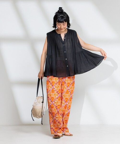 FREAK'S STORE（フリークスストア）の「インド バティック調パンツ/総柄イージーパンツ（その他パンツ・レディース・イエロー/オレンジ/グリーン/パープル・ﾌﾘ-）」の5枚目の写真