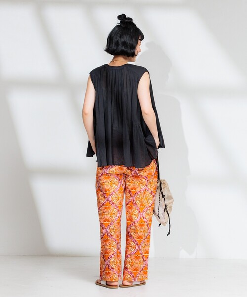 FREAK'S STORE（フリークスストア）の「インド バティック調パンツ/総柄イージーパンツ（その他パンツ・レディース・イエロー/オレンジ/グリーン/パープル・ﾌﾘ-）」の6枚目の写真