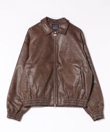 FUBU】Faux Leather Studs Patch Jacket/フブ/フェイクレザー