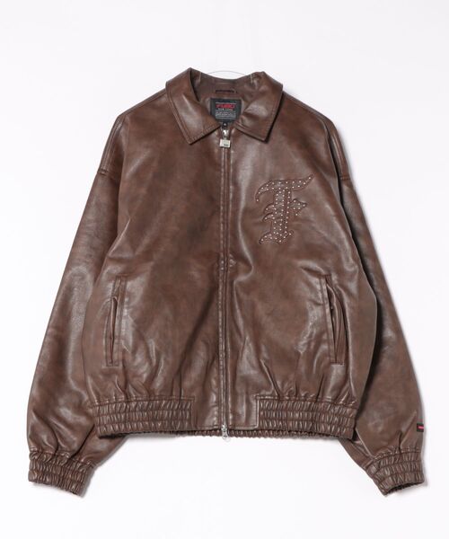 FUBU( フブ)の「【FUBU】Faux Leather Studs Patch Jacket/フブ/フェイクレザー/ジャケット(ブルゾン・メンズ・ブラック/ブラウン・3L/XL/L/M)」の1枚目の写真