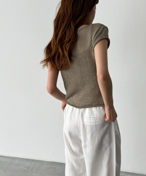 CANAL JEAN(キャナルジーン)の「El mar 半袖サマーニットカーディガン(カーディガン/ボレロ・レディース・カーキ/ブラック/ベージュ・ONE SIZE)」の11枚目の写真