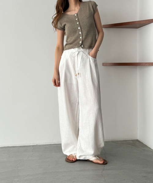 CANAL JEAN(キャナルジーン)の「El mar 半袖サマーニットカーディガン(カーディガン/ボレロ・レディース・カーキ/ブラック/ベージュ・ONE SIZE)」の12枚目の写真