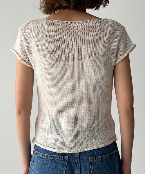 CANAL JEAN(キャナルジーン)の「El mar 半袖サマーニットカーディガン(カーディガン/ボレロ・レディース・カーキ/ブラック/ベージュ・ONE SIZE)」の15枚目の写真