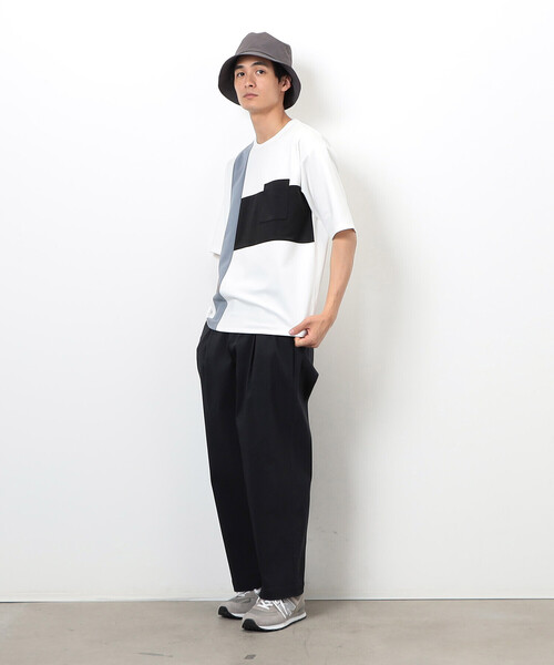 COMME CA ISM(コムサイズム)の「ブロッキングTシャツ(Tシャツ/カットソー・メンズ・ホワイト/ブラック・MEDIUM/LARGE/X-LARGE)」の3枚目の写真