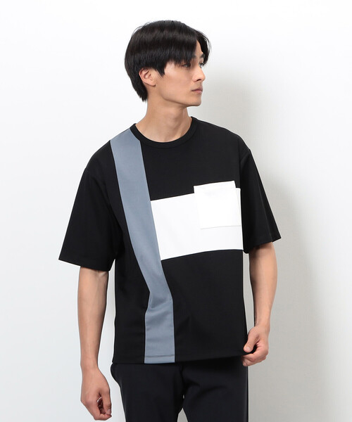 COMME CA ISM(コムサイズム)の「ブロッキングTシャツ(Tシャツ/カットソー・メンズ・ホワイト/ブラック・MEDIUM/LARGE/X-LARGE)」の9枚目の写真