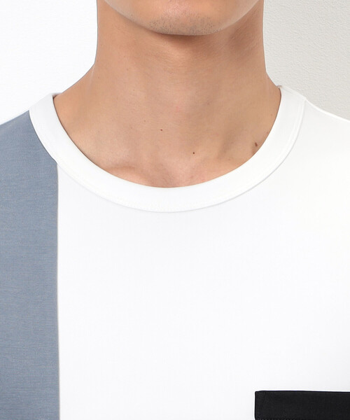 COMME CA ISM(コムサイズム)の「ブロッキングTシャツ(Tシャツ/カットソー・メンズ・ホワイト/ブラック・MEDIUM/LARGE/X-LARGE)」の13枚目の写真