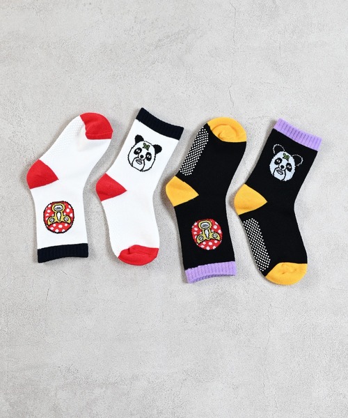 MARKEY'S（マーキーズ）の「【子煩悩レスラー】別注アシンメトリーソックス/13-15cm（ソックス/靴下・キッズ・ブラック/オフホワイト・13-15cm）」の4枚目の写真