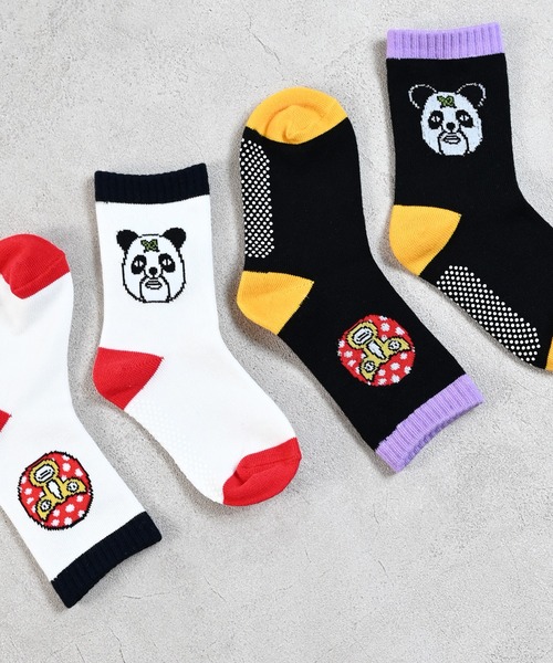 MARKEY'S（マーキーズ）の「【子煩悩レスラー】別注アシンメトリーソックス/13-15cm（ソックス/靴下・キッズ・ブラック/オフホワイト・13-15cm）」の5枚目の写真