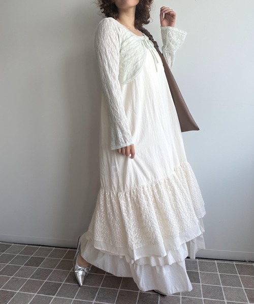 aimoha(アイモハ)の「透かし編みベルスリーブカーディガン (SS)(カーディガン/ボレロ・レディース・ブルー/ライトベージュ/グリーン/ピンク/ホワイト・FREE)」の19枚目の写真